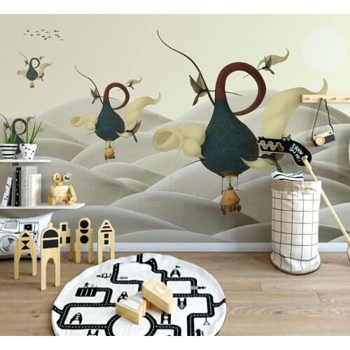 Custom Ball Birds 3d Cartoon Wallpaper Murals 3d Wall Photo Mural for Child Baby Room Background 3d Wall Mural Wall paper Papel