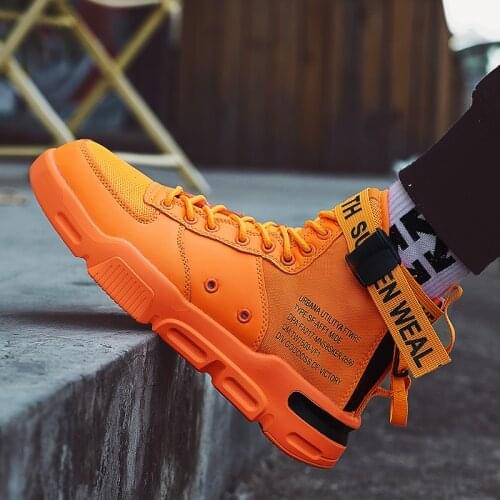 2020 New Men Sneakers Trend Hot Sale Comfortable Man Running Shoes Outdoor Non-slip Breathable Male Orange Sports Jordan Shoes