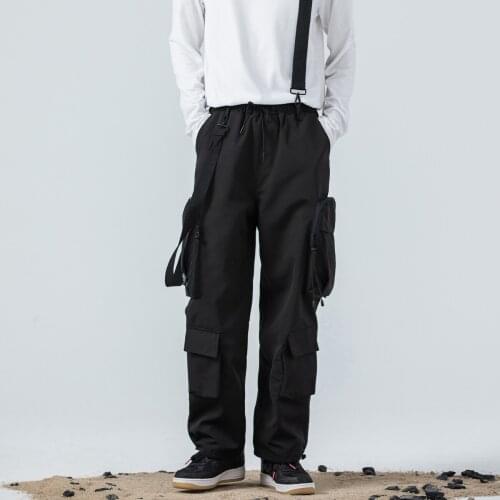 11 BYBBS DARK Detachable Overalls Baggy Pants Men Functional Casual Pants Strap Cargo Pants Loose Trousers Streetwear Techwear