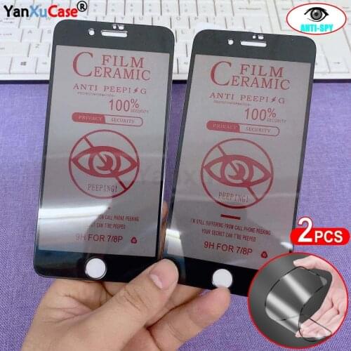 2Pcs HD Soft Ceramic Anti-spy Screen Protector For iPhone 12 11 Pro Max 12Mini Privacy Film On iPhone X XR XS Max SE2 6 7 8 Plus