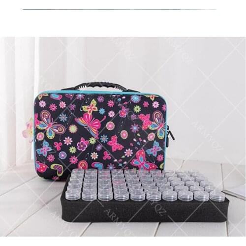 New 60 bottles of diamond painting accessories container storage bag box suitcase diamond embroidery tool butterfly handbag