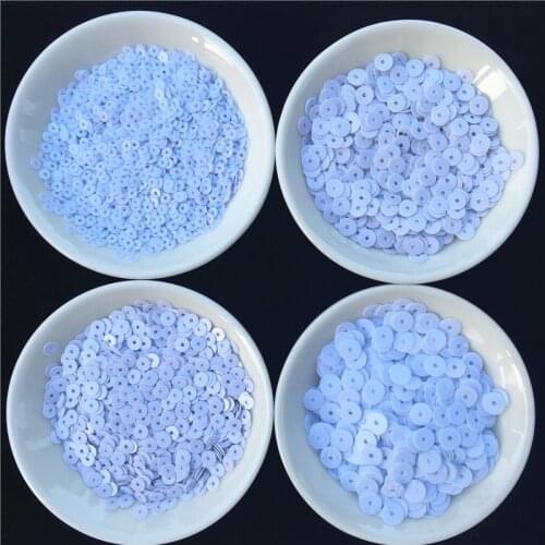 Solid White Color 3mm 4mm 5mm 6mm Flat round loose sequins Paillette sewing Wedding craft,Women Clothings DIY Accessories