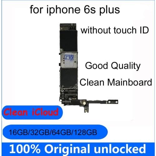 Original unlocked for iphone 6s plus logic board 16GB 32GB 64GB 128GB Clean without fingerprint for iphone 6splus Motherboard