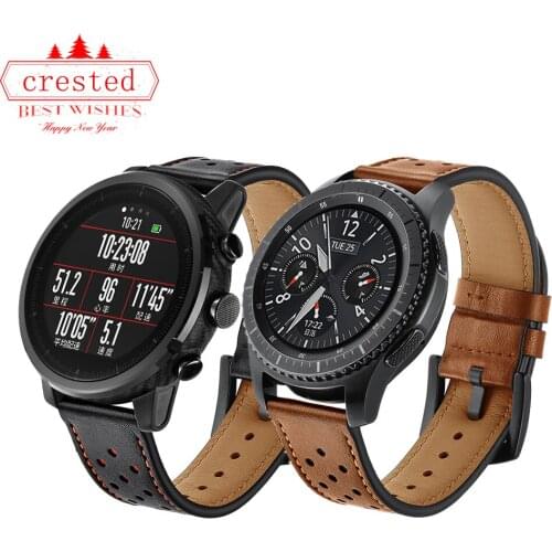 22mm Leather strap for Huawei watch GT-2-2e-pro 46 MM smartwatch bracelet Samsung Gear s3 frontier Galaxy Watch 3 45mm/46mm band