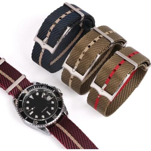 Premium-Grade Military Nylon Nato Strap Copper Button Watchbands for Tudor Watch 20mm Bracelet for Samsung Huawei Sport Watch
