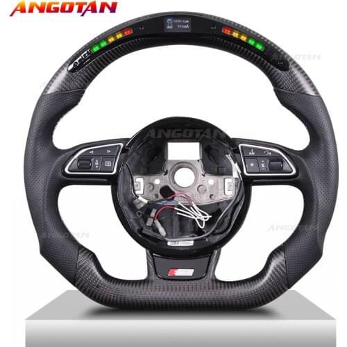 Volante audi 100% Real Carbon Fiber LED Display Steering Wheel compatible for Aud-i TT R8 RS3 RS4 RS5 S3 S4 S5