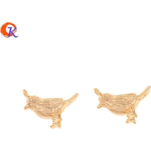 Cordial Design 50Pcs 9*13MM Jewelry Accessories/Charms/DIY Making/Genuine Gold Plating/Bird Shape/Hand Made/Earring Findings