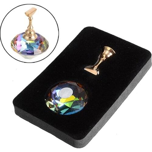 1 Set Magnetic Nail Holder Alloy Nail Art Practice Stand Training Display Stand Showing Shelf Manicure Tools