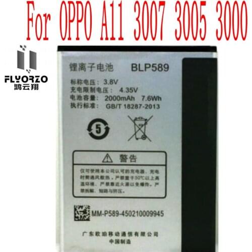 Brand new High Quality 2000mAh BLP589 Battery For OPPO A11 3007 3005 3000 Cell Phone
