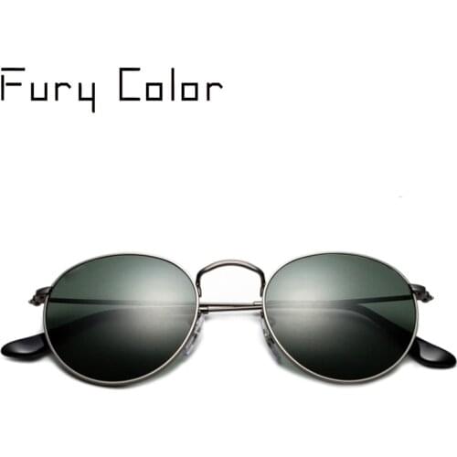 GLASS Lens UV 400 retro Small round metal frame MEN WOMEN Sunglasses Gothic Steampunk Sun glasses Mens Womens male black frame