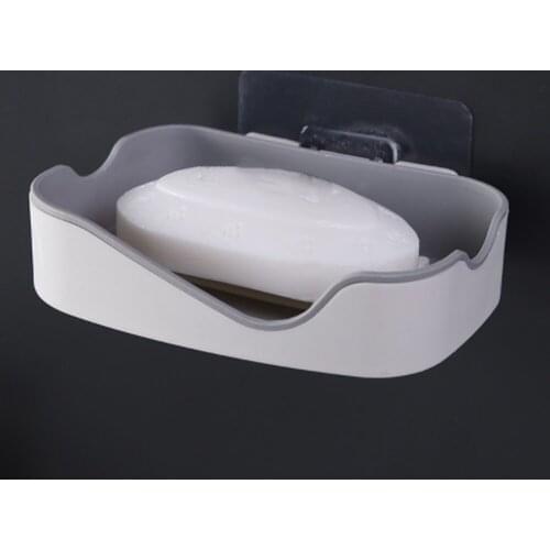 Soap Rack No Drilling Wall Mounted Double Layer Soap Holder Soap Sponge Dish Bathroom Accessories Soap Dishes Self Adhesive