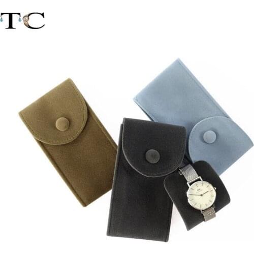 Watch Pouch Velvet Jewelry Storage Bag Buckle Bracelet Bag Watch Jewelry Organizer Gift Bag Joyeros Organizador De Joyas