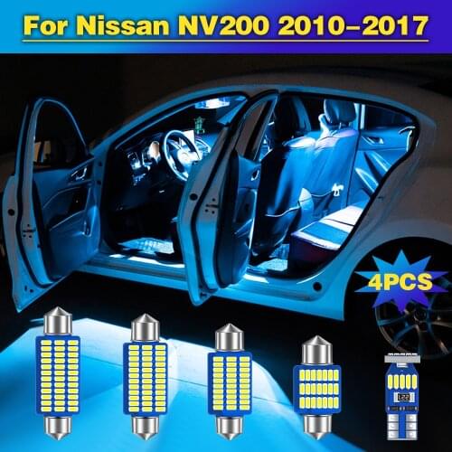4pcs Error Free LED Bulbs Car Interior Dome Reading Light Trunk Lamp For Nissan NV200 2010 2011 2012 2013 2014 2015 2016 2017