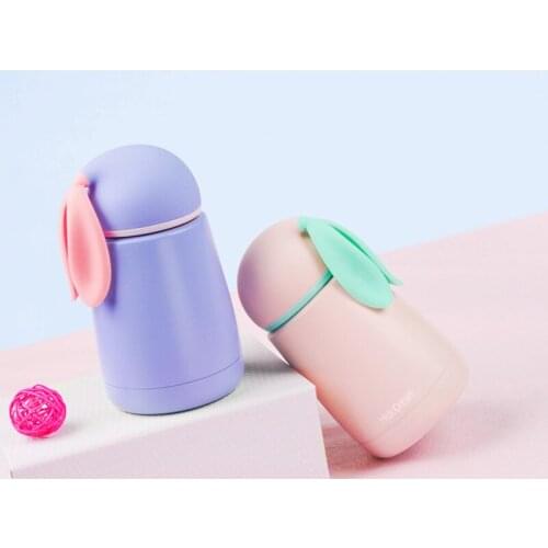 8pc Thermos Children Cartoon Rabbit Hot Water Vacuum Flasks Double Layer Stainless Steel Mug Tea Coffee Insulation Cup Termos