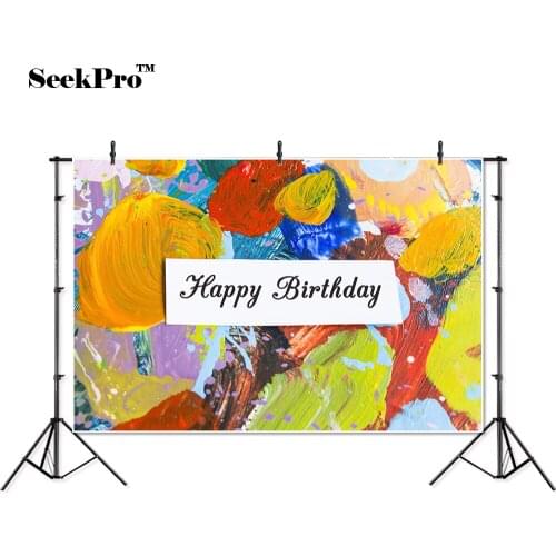 Thin vinyl happy birthday pastel kids children baby photo Backgrounds Printed Professional indoor Photographic studio Backdrops