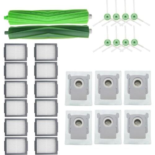 TOP!-28 PCS Vacuum Parts Replacement for IRobot Robot Vacuum Cleaner Accessories Kit Main Brush Side Brush Filter Dust Bag
