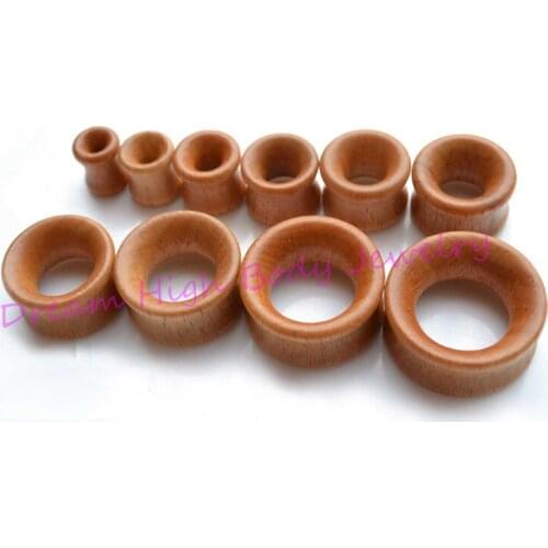 Brown Wood Flesh Tunnel Ear Plug Expander Piercing Fashion Body Jewelry 8mm ~20mm Double Flare Earring For Women Wholesale