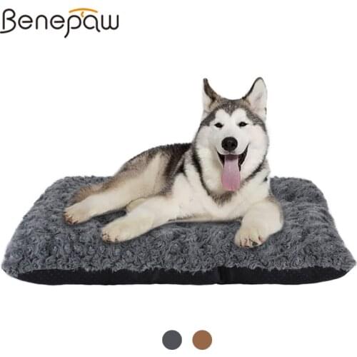 Benepaw Comfortable Dog Bed For Small Medium Large Dogs Puppy Breathable Bite-resistant Soft Short Plush Pet Mat Non-skid Bottom