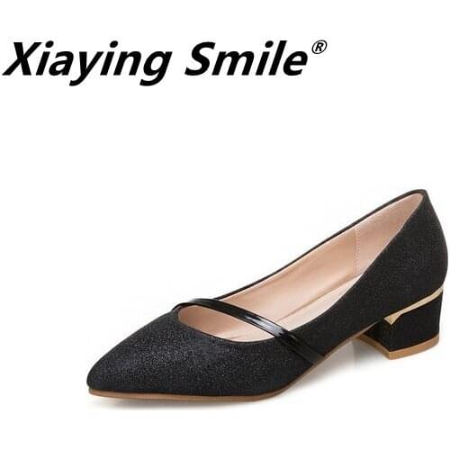 Xiaying Smile Autumn new one-shoe ladle shoes women summer leather shoes Korean fashion heel autumn shoes women