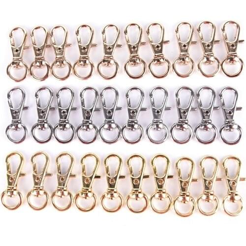 10Pcs Metal Mini Rotatable Buckle Hook Lobster Key Chain High Quality Carabiner For Bag Parts & Accessories