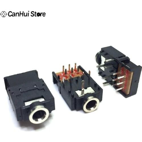 10 stks 3.5mm Vrouwelijke Audio Connector 11 Pin DIP Hoofdtelefoonaansluiting Socket PJ-307B