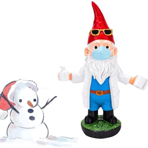 2021 Cute Resin Garden Gnome Statue Mask Dwarf Outdoor Garden Funny Dwarfs Decoration Ornament Dwarf Resin Decor Ornaments