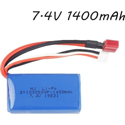 2S 7.4V 1400mAh 103052 Lipo Battery for Wltoys A949 A959-B A969-B A979-B K929-B RC Car Spare Parts