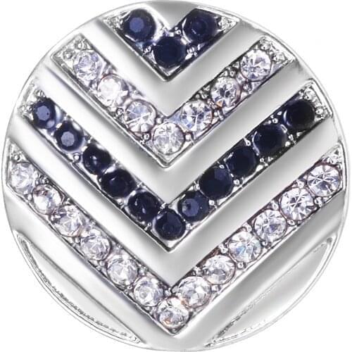 3 Colors 18mm Blue Crystal Snap Button Jewelry Ginger Snap Charms fit Snap Bracelets Necklaces DIY Jewelry VN-2103