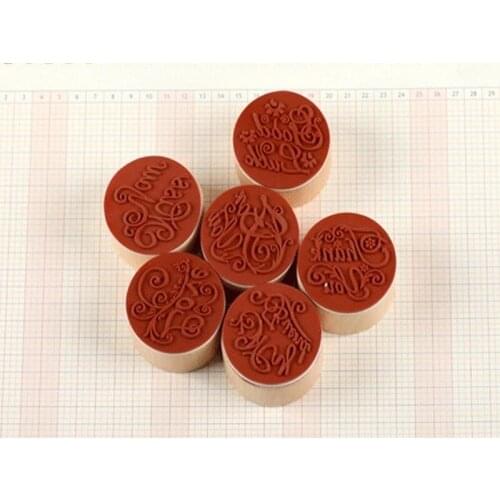 300pcs/lot Fast shipping Valentines Day blessing words Stamp Round Wooden Rubber Wood Standard Stamp Small and big size