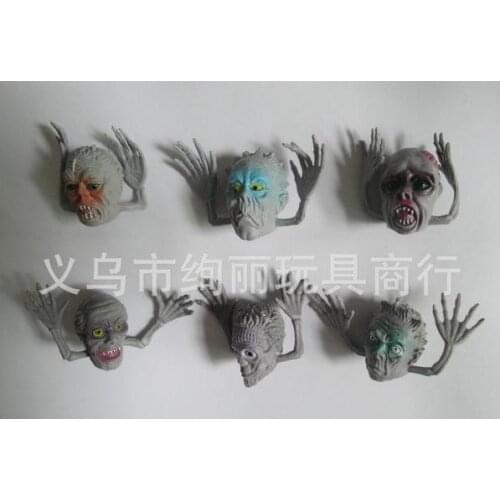 100PCS/lot high quality Mini TPR color ghost head finger puppets 3CM finger dolls gift novelty toys haloween toy for children
