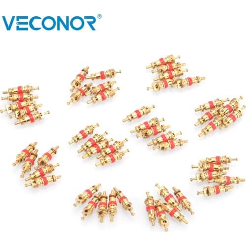 Veconor 50PCS Tire Valve Core Copper Material Tire Car Bike Tires Wire Accessories Bicycle Valve Tubeless Auto Replacement Parts