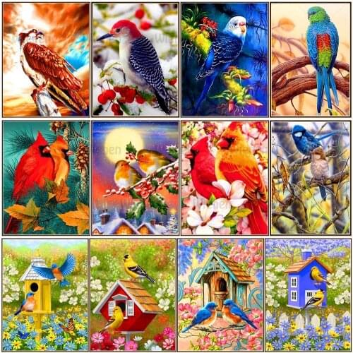 5D Animal Landscape Diamond Painting Round Full Diamond Bird/birds Nest Landscape DIY Diamond Embroidery Kit Home Decoration