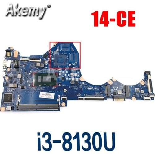 Akemy DA0G7AMB6D1 For HP PAVILION 14-CE 14-CE0597SA laptop motherboard mainboard L18503-601 L18503-001 W/ SR3W0 i3-8130U cpu