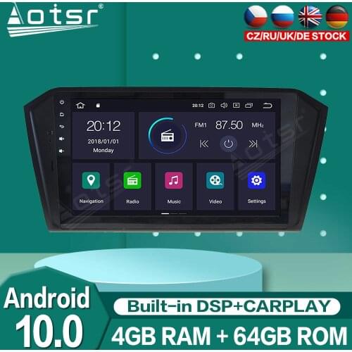 Android 10.0 Auto Stereo For VW Volkswagen PASSAT 2015-2017 Audio Radio Car Multimedia Player GPS Navigation Tape Recorder