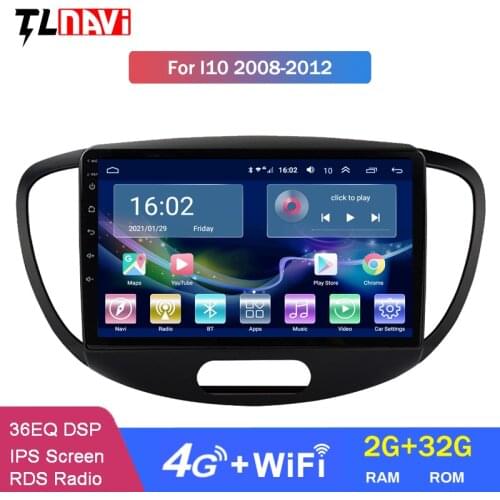4G LTE 2G RAM Android 10 Car Radio Multimedia Player For Hyundai Grand I10 2008-2012 Auto Stereo Video GPS Navigation