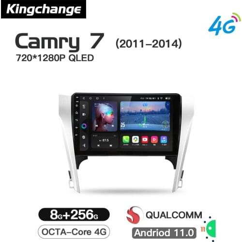 Kingchange Octa-Core Android 11 Car Video Navigation Player For Toyota Camry 7 2011 - 2014 Radio Multimedia Stereo GPS