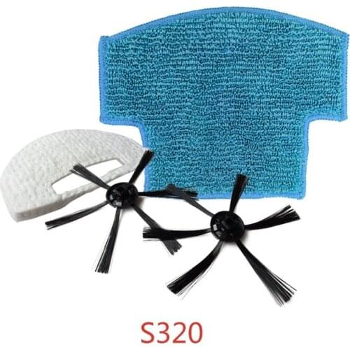 2x side brush +1x filter +1x mop cloth replacement kit for Isweep S320 robot vacuum cleaner parts accessories