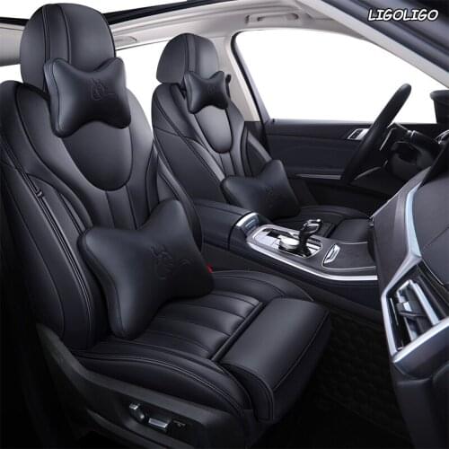 LIGOLIGO Custom Leather car seat covers For BMW 7 Series F01 F02 F03 F04 G11 G12 E65/66 X1 E84 F48 F49 Automobiles Seat Covers