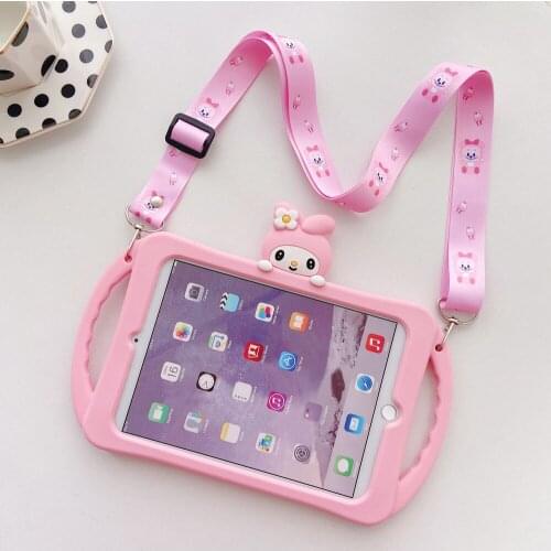 Kids Case For iPad 9.7 5th 6th 2017 2018 Soft Silicon Cover for iPad 10.2 7th 8th Gen Mini 5 4 3 2 Air 2 PC Stand Handle Funda