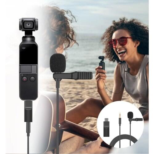For DJI Osmo Action Osmo Pocket 3.5mm Mini Microphone Mic Audio Adapter for Osmo Pocket ACTION Extension Camera Accessories