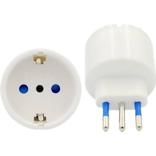 European Eu Plug To Italy Standard Power Adapter Socket 10A Travel Converter AC 110~250V Power Plug