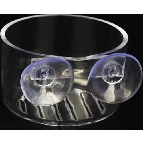 H55A 2Pcs Transparent Aquarium Cone Red Worm Feeder Acrylic Fish Feeding Cup Worm Feeding Container Holder with Sucker for Fish