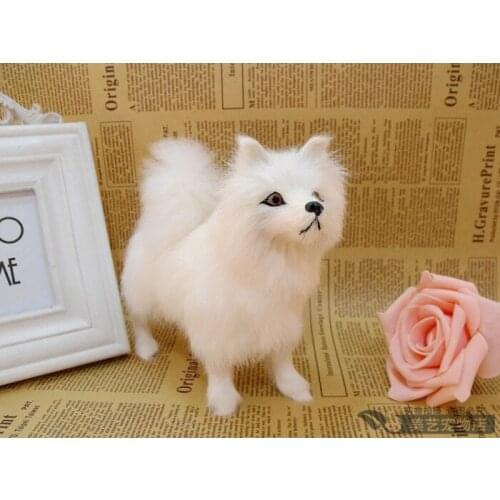 Simulation white samoyed dog 16x6x14cm toy model polyethylene&furs dog model home decoration props ,model gift d066