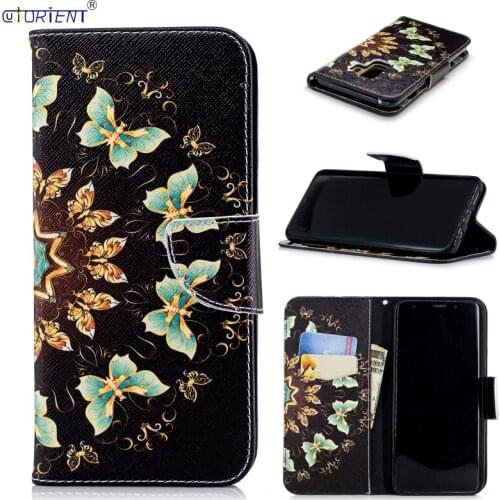 Leather Cover For Samsung Galaxy S9 Plus S9+ Cute Cartoon Flip Wallet Fitted Case SM G965F G965F/DS G965X G965N Card Slot Bag