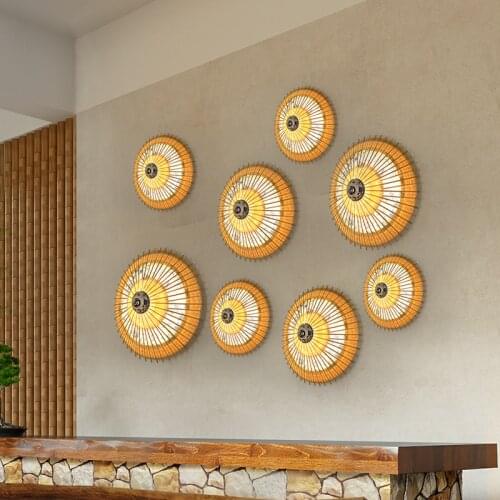 Umbrella Lamp Creative Southeast Asian Woven Wall Lamp Pastoral B & B Guest Room Restaurant Engineering Model Room Wall Lamp
