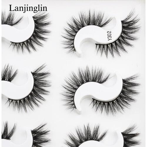 LANJINGLIN False Eyelashes 5/9 Pairs 3D Mink Lashes Makeup Kit Natural Long Dramatic Volume Fake Eyelash Extension Faux Cils