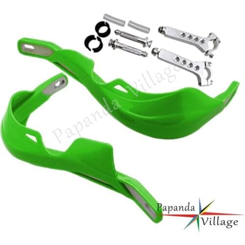 Papanda Green Plastic Motorcycle 7/8" 1-1/8" Handguard Protector Dirt Bike Hand Guards Fitting Dual Sport for Kawasaki KLX