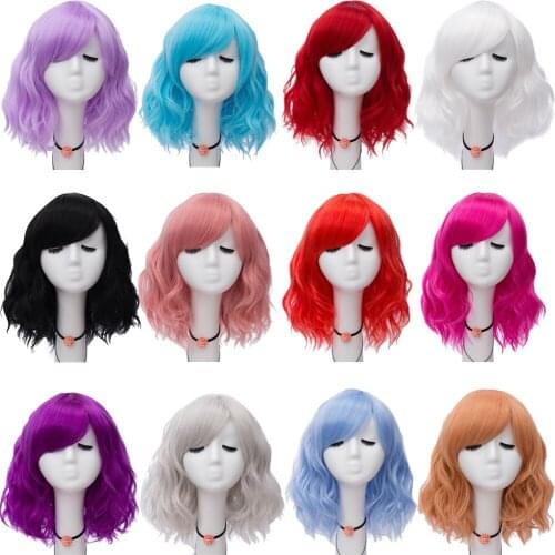 2019 New Fashion wig original ceiba fashion show lolita color short roll corn perm cosplay wig Short Bob Wigs Red Cosplay