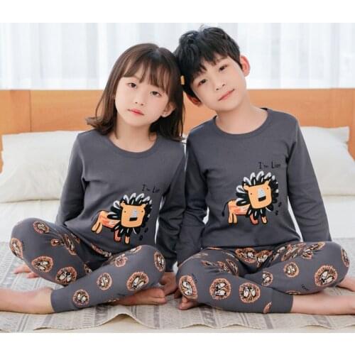 2020 Kids Baby Unicorn Pajamas Set Cartoon Boys Girls Clothing Pyjamas Kids Top+Pant 2pcs Christmas Home Clothes Pijama Infantil