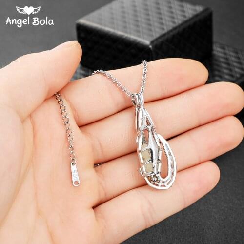 Crocodile Pendant Hollow Luminous Stone Necklace Mothers Day Gift Moon Glowing Necklace Gem Charm Stainless Steel Jewelry Women